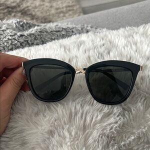 Le Specs Caliente Black Sunglasses with Gold Accents